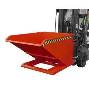 eurokraft pro Kippbehälter, extrem niedrige Bauhöhe, ohne Fahrwerk, Volumen 0,75 m³, feuerrot
