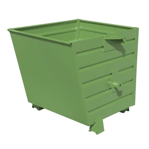 eurokraft pro Kippbehälter, stapelbar, Volumen 0,55 m³, grün RAL 6011