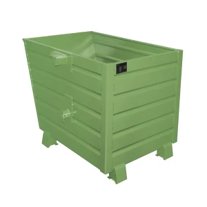 eurokraft pro Kippbehälter, stapelbar, Volumen 0,7 m³, grün RAL 6011