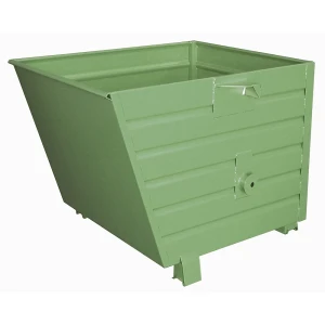 eurokraft pro Kippbehälter, stapelbar, Volumen 0,9 m³, grün RAL 6011