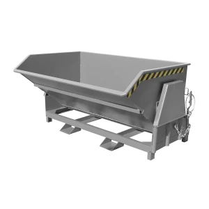 eurokraft pro Kippbehälter, Standard-Bauhöhe, ohne Fahrwerk, Volumen 2,0 m³, lackiert grau RAL 7005