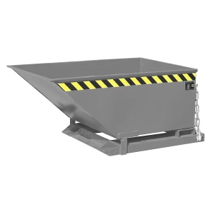 eurokraft pro Kippmulde mit Klappmechanismus, Bauform niedrig, Volumen 0,4 m³, grau RAL 7005