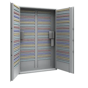 Schlüsseltresor, lichtgrau, Hakenleisten verstellbar, 1080 Haken, HxBxT 1850 x 1200 x 200 mm kaiserkraft
