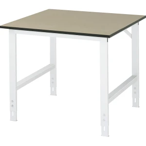 RAU Mesa de trabalho, ajustável em altura , armação 60 x 30 mm, tampo em MDF, LxP 1000 x 1000 mm, cinzento claro, Mesa de trabalho, ajustável em