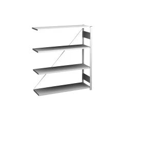 eurokraft pro Steckregal, Bauart leicht, einseitig, HxBxT 1200 x 1000 x 300 mm, grau, Anbauregal