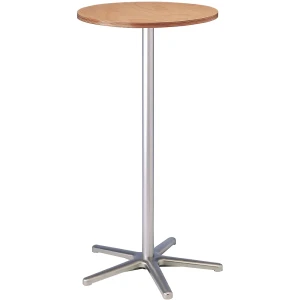 MAUL Stehtisch, Ø 600 mm, 1100 mm hoch, Gestell silber, Platte Buche-Dekor