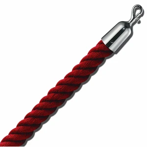 Absperrkordel 1,5 m, Endstücke Chrom, Kordel rot kaiserkraft