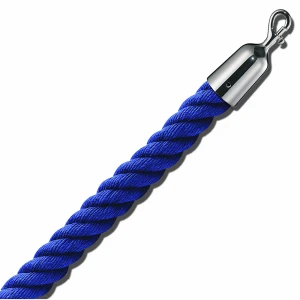 kaiserkraft Cordão de barreira 1,5 m, peças finais cromadas, cordão azul, Cordão de barreira 1,5 m, peças finais cromadas, cordão azul. Os cordões de