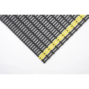 eurokraft basic Anti-Rutschmatte, Recycling-PVC, 10 m Rolle, Breite 600 mm, schwarz/gelb
