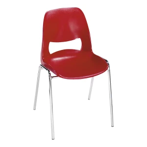 kaiserkraft Cadeira em concha em polipropileno, sem estofo, vermelho, embalagem com 4 unid., Cadeira em concha em polipropileno, sem estofo, vermelho,