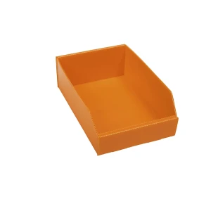 Kunststoff-Regalkasten, faltbar, LxBxH 300 x 200 x 100 mm, orange, VE 25 Stk kaiserkraft