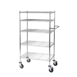 Drahtgitter-Tischwagen, verchromt, mit 5 Etagen, LxBxH 760 x 460 x 1635 mm kaiserkraft
