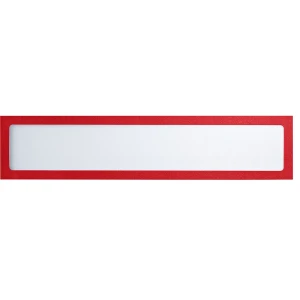 eurokraft basic Magnetische Infotasche, für Überschriften, DIN A4 quer / DIN A3 hoch, 312 x 60 mm, Rahmen rot, VE 10 Stk