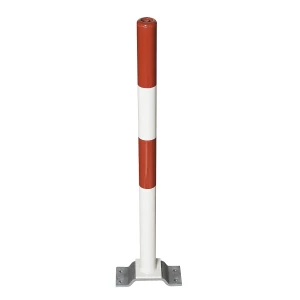Moravia Sperrpfosten aus Stahl, zum Aufdübeln, Ø 76 mm, rot-weiß