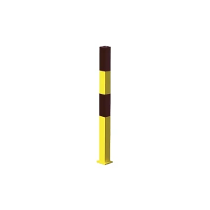 Moravia Sperrpfosten aus Stahl, zum Aufdübeln, 70 x 70 mm, schwarz-gelb