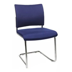 Topstar Besucherstuhl, stapelbar, Freischwinger, Rückenlehne gepolstert, VE 2 Stk, blau