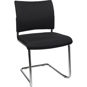 Topstar Besucherstuhl, stapelbar, Freischwinger, Rückenlehne gepolstert, VE 2 Stk, schwarz
