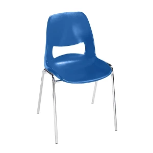 kaiserkraft Cadeira em concha em polipropileno, sem estofo, azul, embalagem com 2 unid., Cadeira em concha em polipropileno, sem estofo, azul,