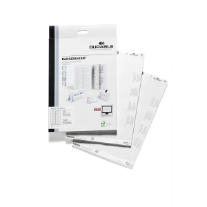 DURABLE BADGEMAKER para placas de inscrição , para AxL 40 x 75 mm, embalagem de 1200 unid., cantos arredondados, BADGEMAKER para placas de inscrição,