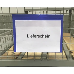 Beschriftungstaschen mit Aufhängelochung, Querformat DIN A4, mit Schutzklappe, blau, VE 50 Stk kaiserkraft