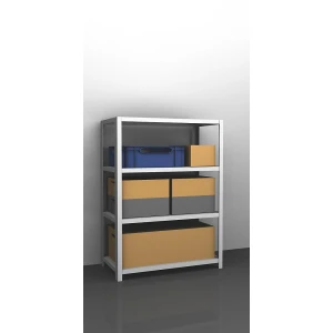 eurokraft pro Lager-Schraubregal, Bauart mittelschwer, beidseitig, HxBxT 1500 x 1300 x 600 mm, lichtgrau, Grundregal