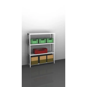 eurokraft pro Schraubregal, Bauart leicht, doppelseitig, HxBxT 1500 x 1300 x 300 mm, grau, Grundregal