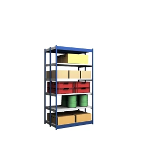 hofe Stabil-Steckregal, doppelseitig, Regalhöhe 2500 mm, blau/verzinkt, Bodenbreite 1325 mm, Grundregal, Breite x Tiefe 1325 x 400 mm