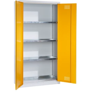 eurokraft basic Umweltschrank, Höhe 1800 mm, 3 Wannenböden, 1 Bodenauffangwanne