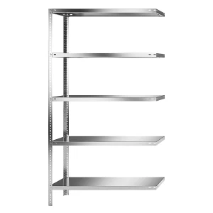 kaiserkraft Estante em aço inoxidável, altura da estante 2000 mm, estante adicional, largura x profundidade 1100 x 400 mm, Estante em aço inoxidável,