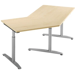 HANNA - Ansatztisch, höhenverstellbar 650 - 850 mm, 45°, für Anbau links, Dekor Ahorn kaiserkraft