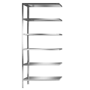 kaiserkraft Estante em aço inoxidável, altura da estante 2500 mm, estante adicional, largura x profundidade 1100 x 400 mm, Estante em aço inoxidável,