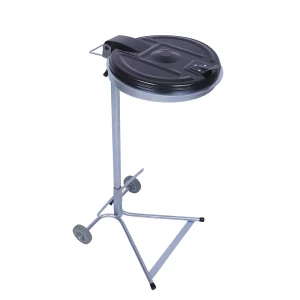 Müllsackständer, für Volumen 120 l, 2-Rad-Fahrgestell, verzinkt, Kunststoffdeckel kaiserkraft