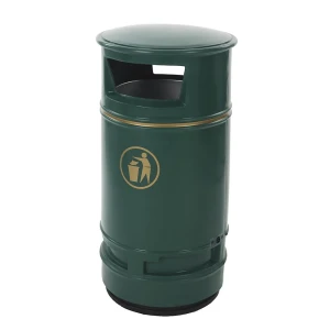 Outdoor-Abfallsammler, Volumen 90 l, HxØ 990 x 485 mm, grün kaiserkraft