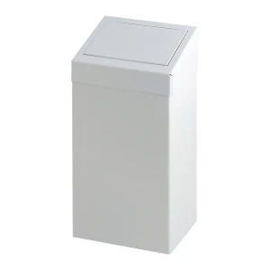 Wandabfallsammler mit Einwurfklappe, Volumen 50 l, BxHxT 255 x 700 x 335 mm, weiß kaiserkraft