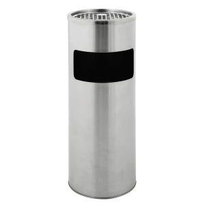 kaiserkraft Cinzeiro combinado, redondo, volume 12,5 l, AxØ 610 x 250 mm, aço inoxidável, mate, Cinzeiro combinado, redondo, volume 12,5 l, AxØ 610 x