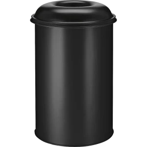 Sicherheitspapierkorb, Stahl, Volumen 200 l, HxØ 950 x 600 mm, schwarz kaiserkraft