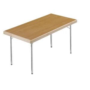 kaiserkraft Mesa rebatível, armação de 4 pés, 1500 x 800 mm, armação cromada, tampo imitação de faia, Mesa rebatível, armação de 4 pés, 1500 x 800 mm,