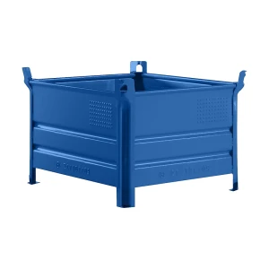 Heson Recipiente empilhável de paredes maciças , LxC 800 x 1000 mm, capacidade de carga 2000 kg, azul, a partir de 5 unid., Recipiente empilhável de
