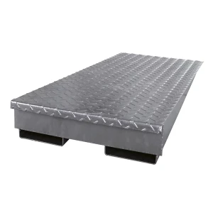 LaCont Auffahrrampe für Stahl-Flachwanne, verzinkt, Tiefe 1150 mm, Radlast 500 kg, Breite 450 mm