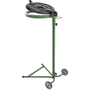 Müllsackständer, für Volumen 120 l, 2-Rad-Fahrgestell, grün, Kunststoffdeckel kaiserkraft