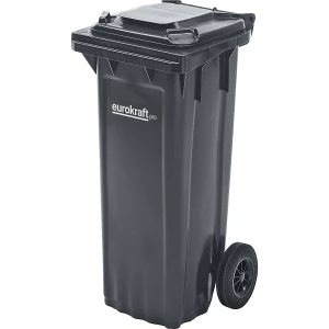 eurokraft pro Mülltonne aus Kunststoff DIN EN 840, Volumen 80 l, BxHxT 448 x 932 x 514 mm, anthrazit, ab 5 Stk