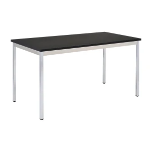 eurokraft basic Mesa multiusos , retangular, AxLxP 740 x 1800 x 800 mm, tampo preto, armação cromada, Mesa multiusos, retangular, AxLxP 740 x 1800 x