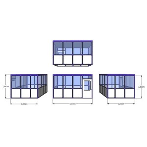 Mehrzweckhaus, Füllungen in Rundeckenoptik, für Innenbereich, LxB 4340 x 3000 mm kaiserkraft