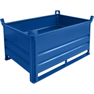 Heson Stapelbehälter mit Kufen, LxB 1200 x 800 mm, Traglast 500 kg, blau, ab 1 Stk