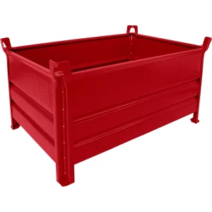Heson Recipiente empilhável de paredes maciças , LxC 800 x 1200 mm, capacidade de carga 1000 kg, vermelho, a partir de 1 unid., Recipiente empilhável