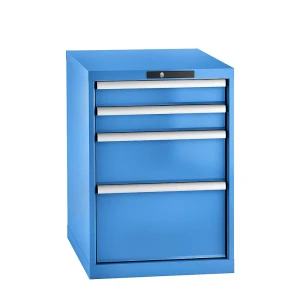LISTA Schubladenschrank, Stahlblech, HxB 800 x 564 mm, 4 Schubladen, lichtblau
