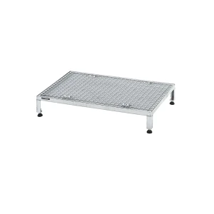 eurokraft pro Plataforma de trabalho, ajustável em altura 165 - 230 mm , com placa em grade, plataforma CxL 910 x 610 mm, galvanizada a fogo,