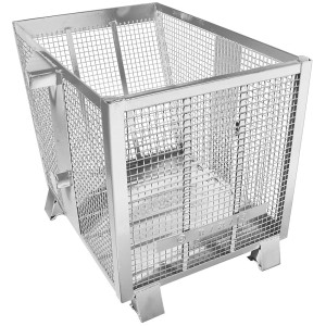 Heson Recipiente basculante em grade , empilhável até 4 níveis, capacidade 0,75 m³, verzinkt, Recipiente basculante em grade, empilhável até 4 níveis,