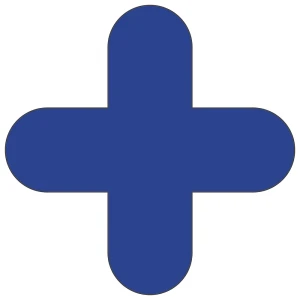 PVC-Bodenmarkierungen, Kreuz-Form, VE 10 Stk, blau kaiserkraft