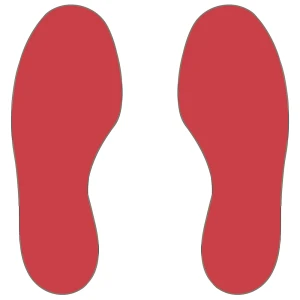 kaiserkraft Marcações de pavimento em PVC, pés, 25 direitos / 25 esquerdos, embalagem de 50 unid., vermelho, Marcações de pavimento em PVC, pés, 25